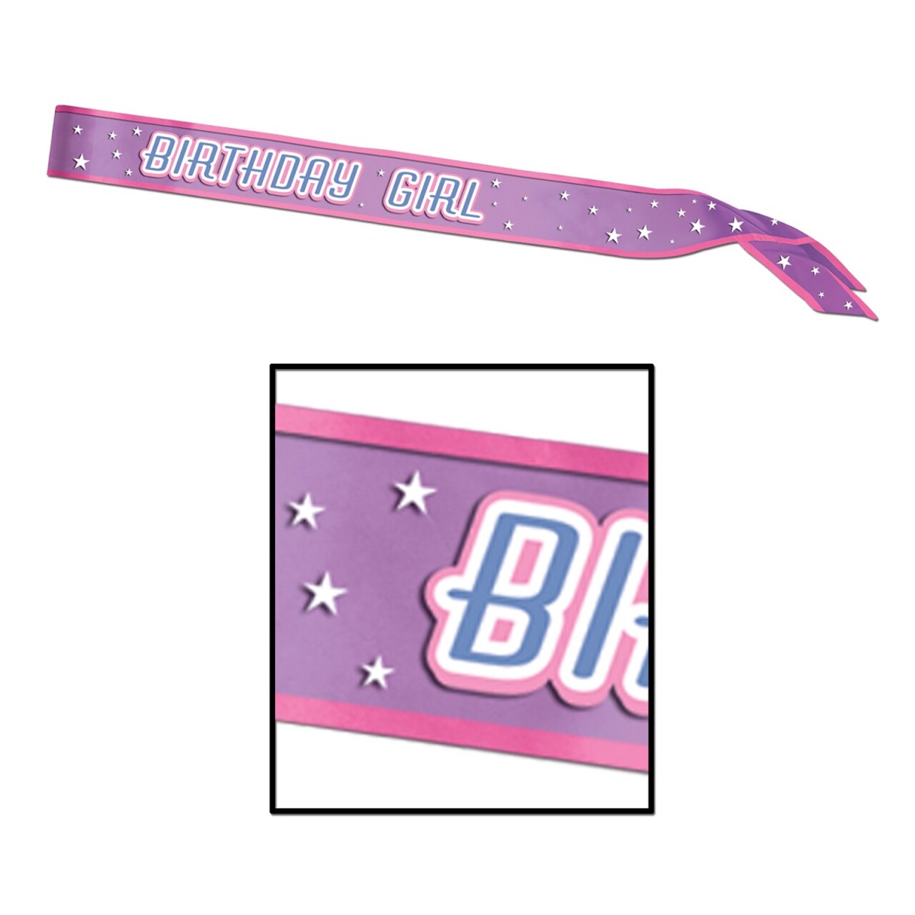 Party Central Club Pack of 6 Purple and Pink "Birthday Girl" Sashes 33"